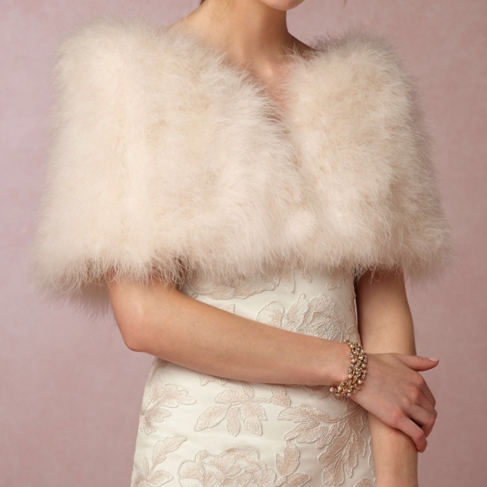 BHLDN faux fur pink stole